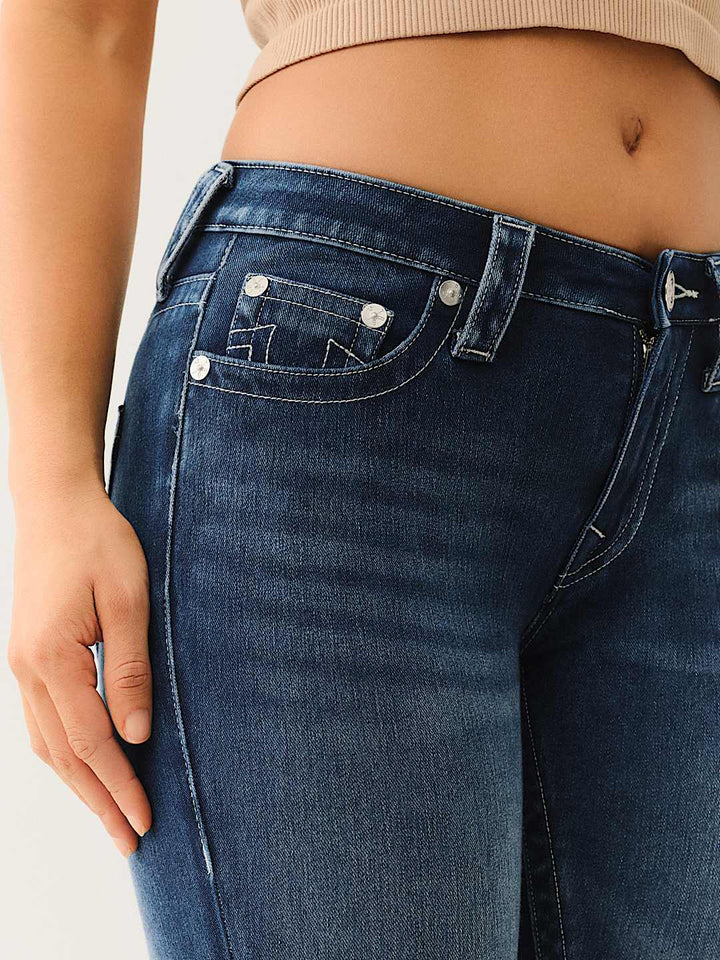 TRUE RELIGION JENNIE INDGIO TERRY MID RISE CURVY SKINNY JEAN