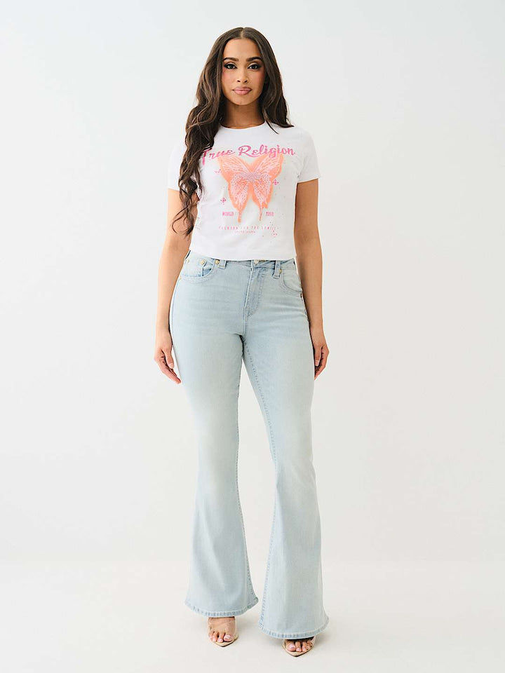 TRUE RELIGION CRYSTAL BUTTERFLY BABY TEE