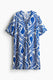 White/blue patterned