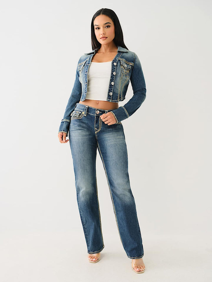 TRUE RELIGION SUPER QT LUREX DENIM JACKET
