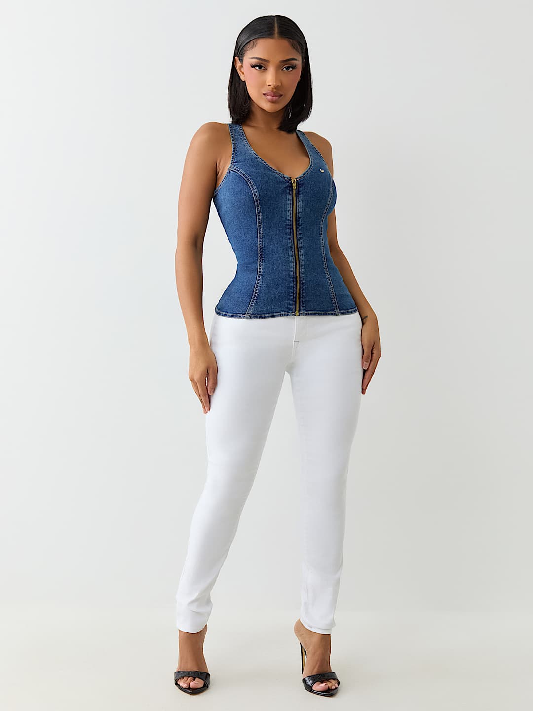 TRUE RELIGION DENIM BUSTIER TOP