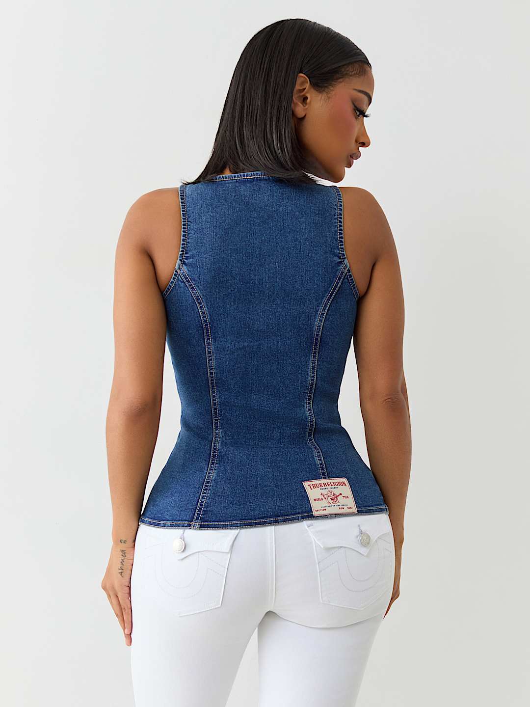 TRUE RELIGION DENIM BUSTIER TOP