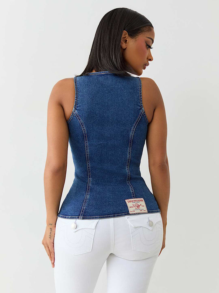 TRUE RELIGION DENIM BUSTIER TOP