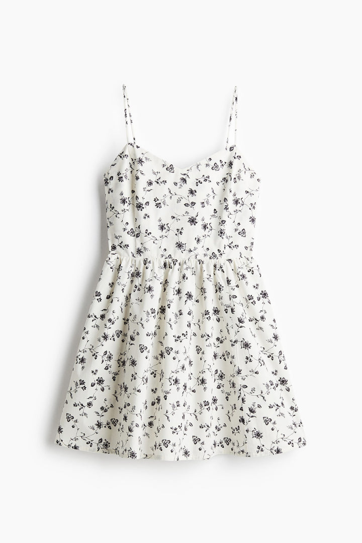 H&M Cotton Dress with Flared Skirt