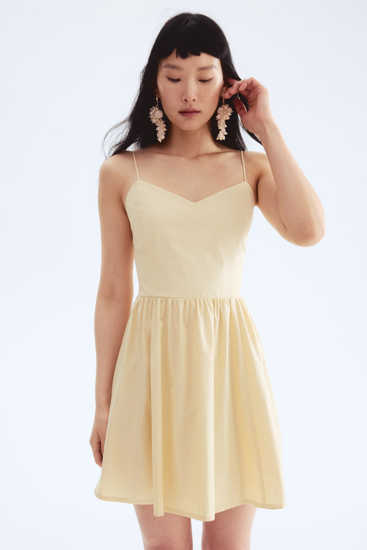 H&M Cotton Dress with Flared Skirt