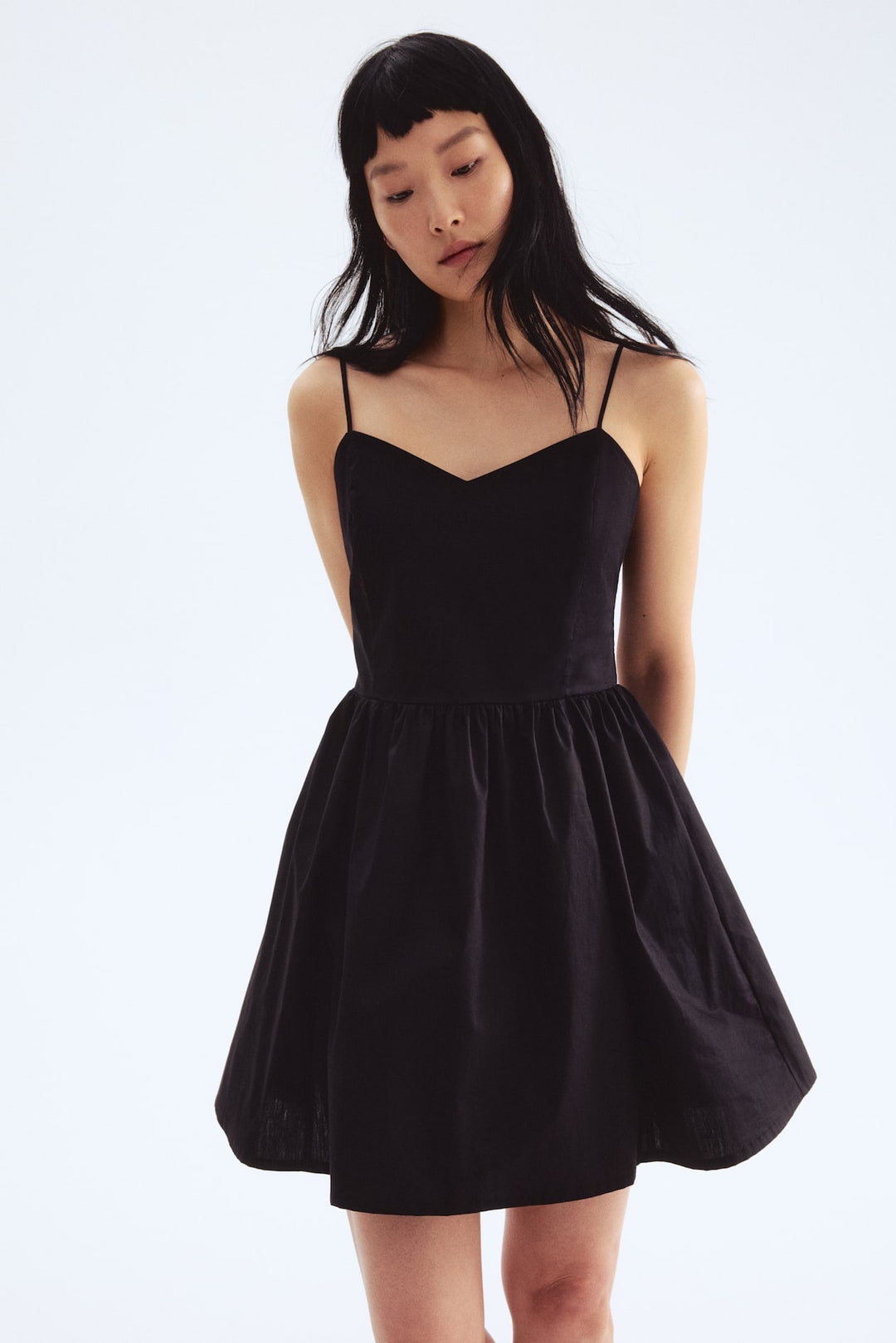 H&M Cotton Dress with Flared Skirt