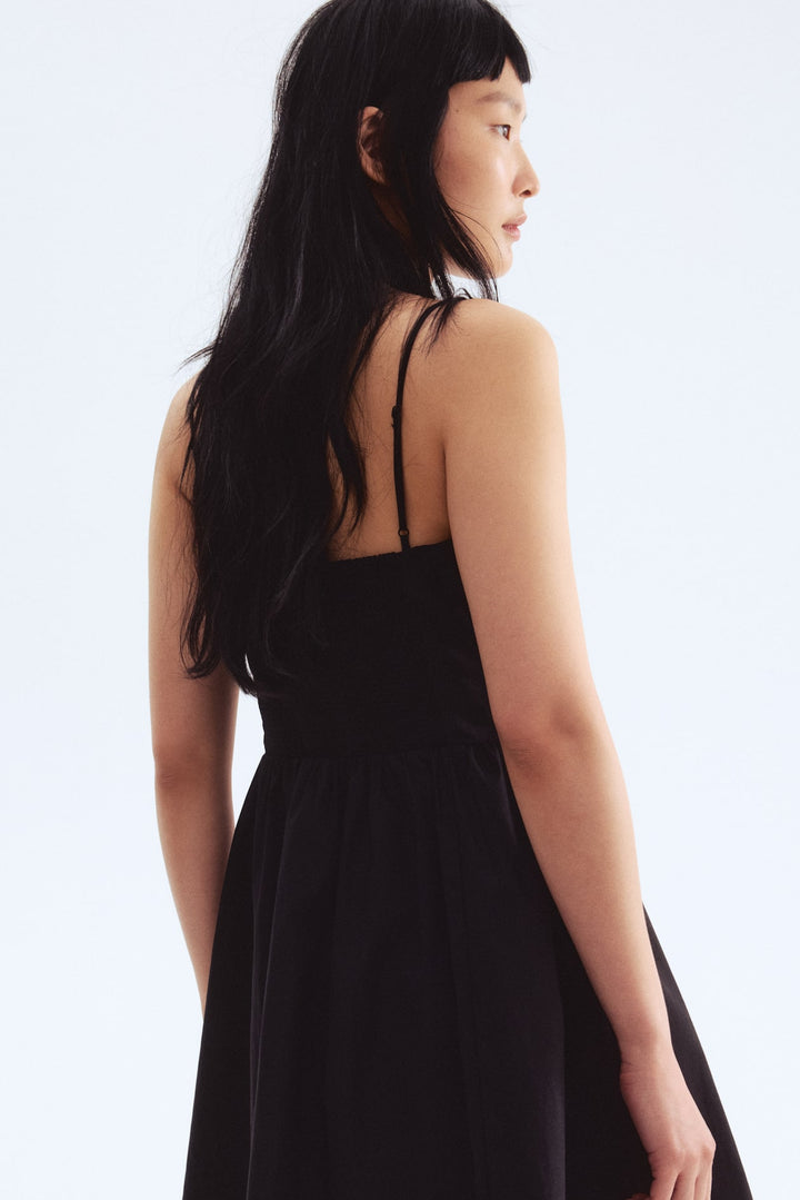 H&M Cotton Dress with Flared Skirt