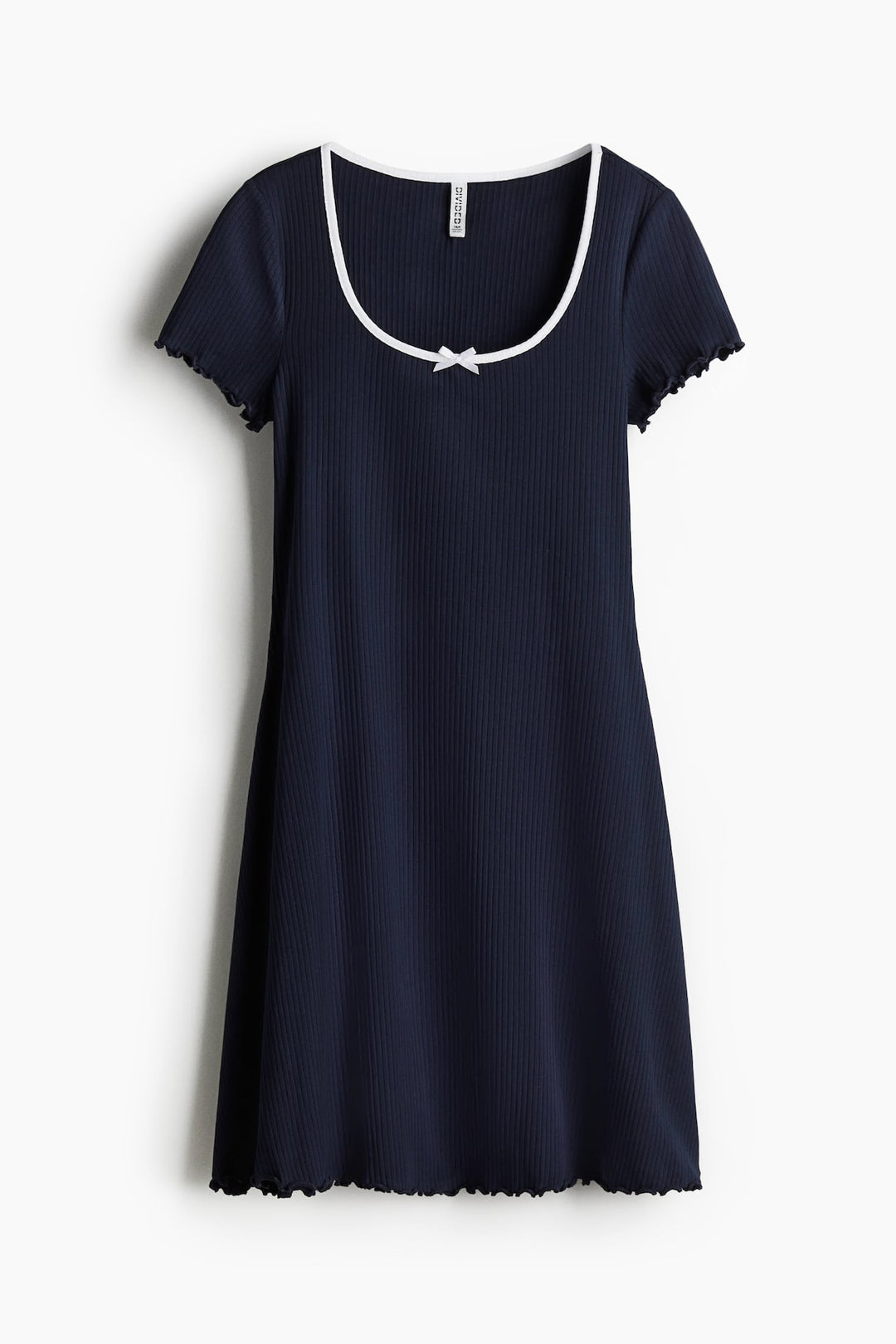 H&M Overlocked-Trim Dress with Flared Skirt