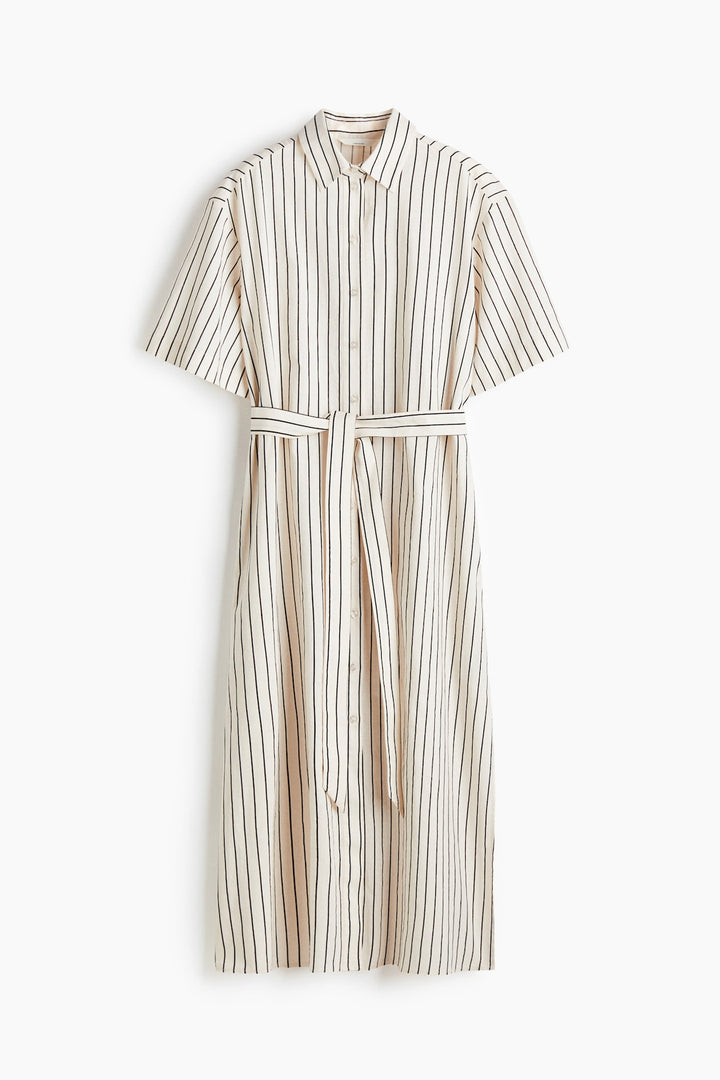 H&M Linen-Blend Shirt Dress