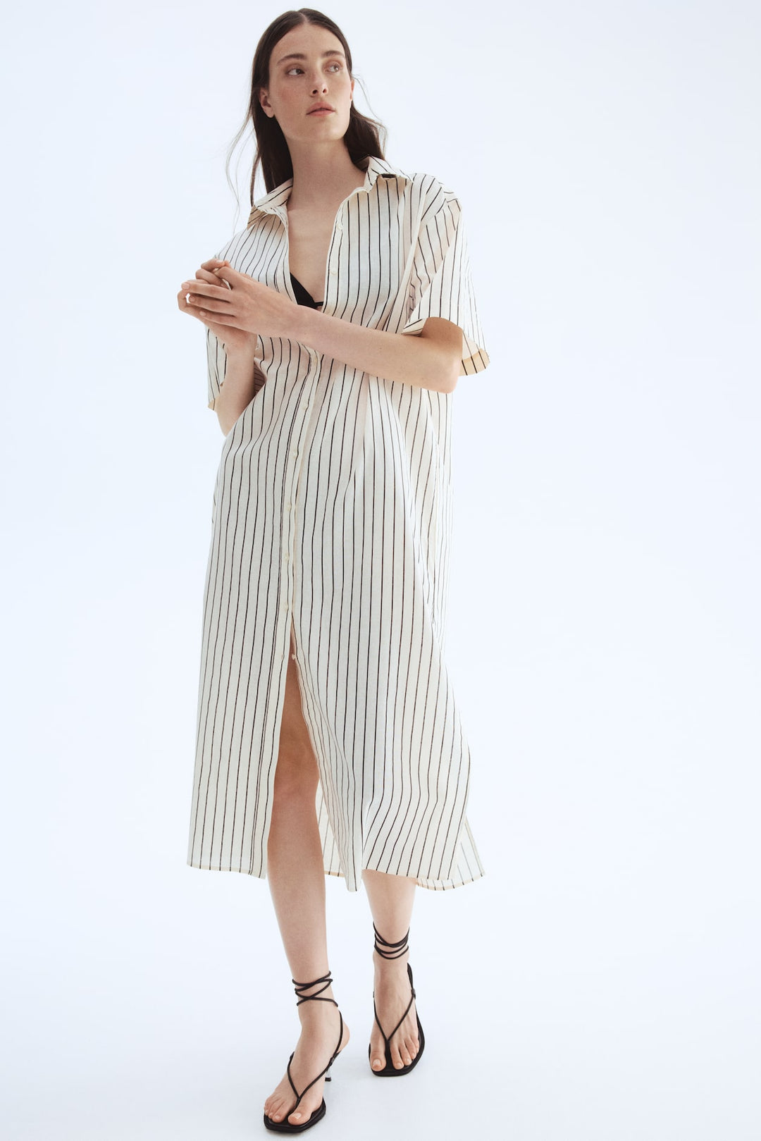 H&M Linen-Blend Shirt Dress