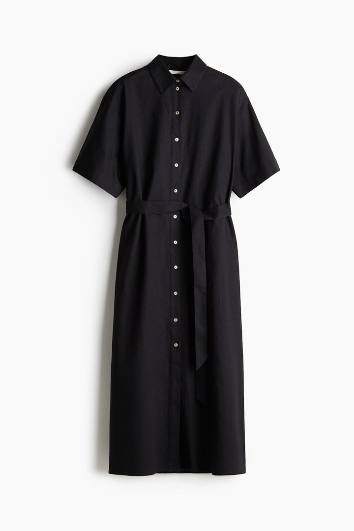 H&M Linen-Blend Shirt Dress