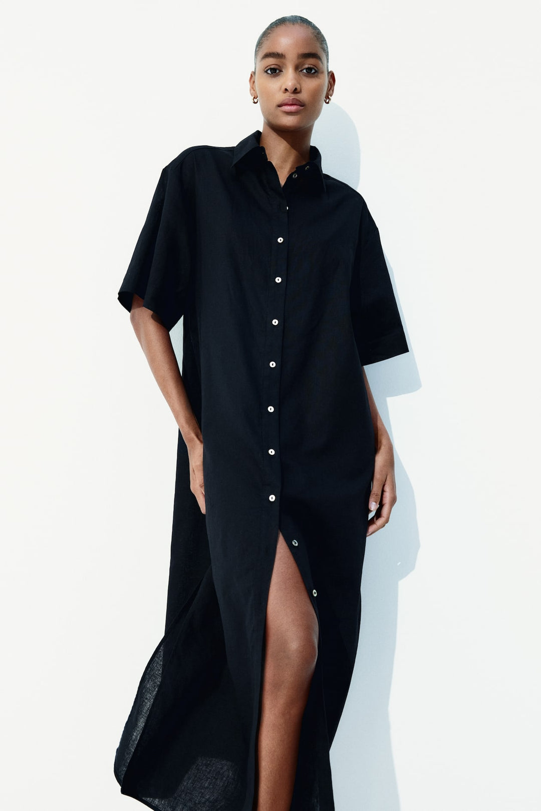 H&M Linen-Blend Shirt Dress