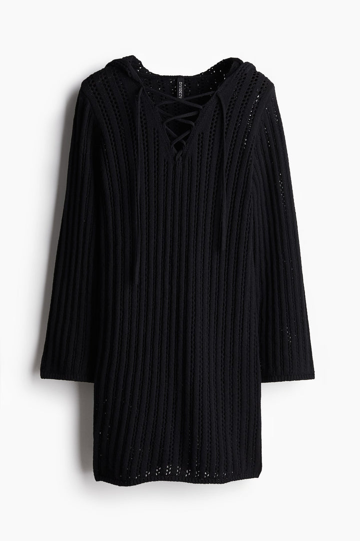 H&M Lacing-Detail Hooded Dress