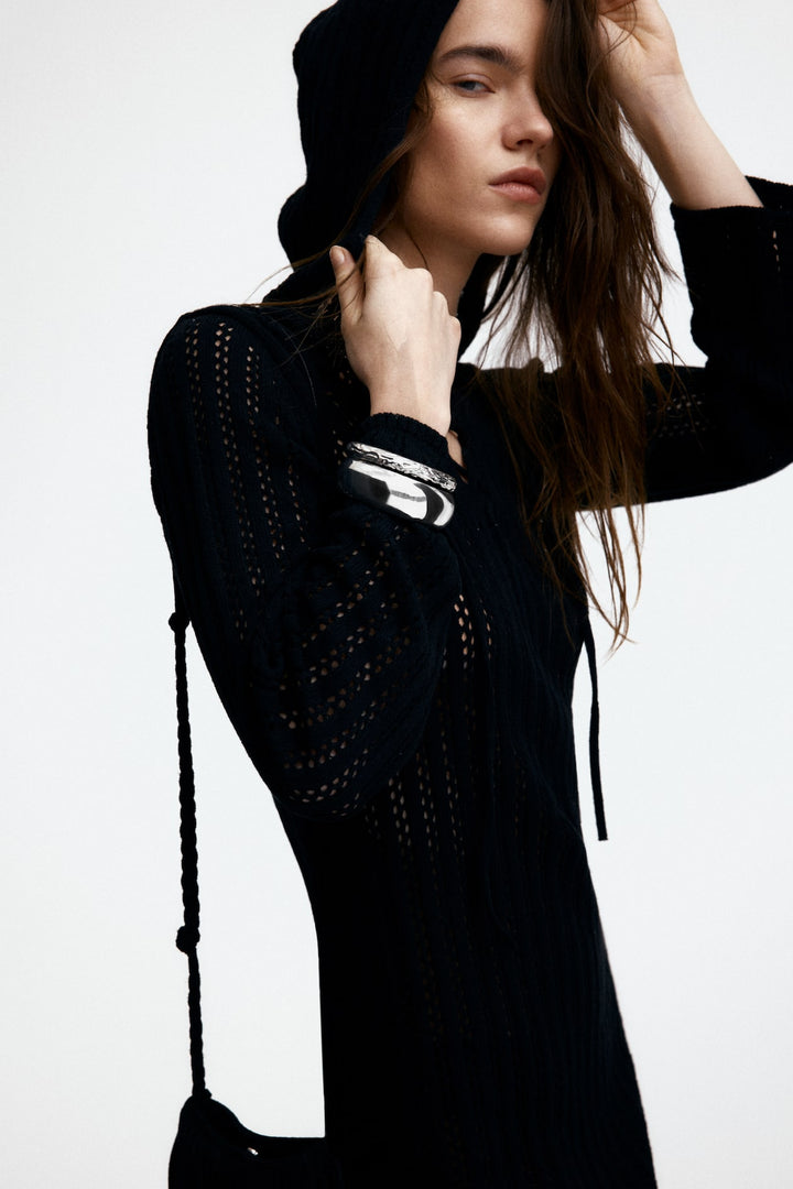 H&M Lacing-Detail Hooded Dress