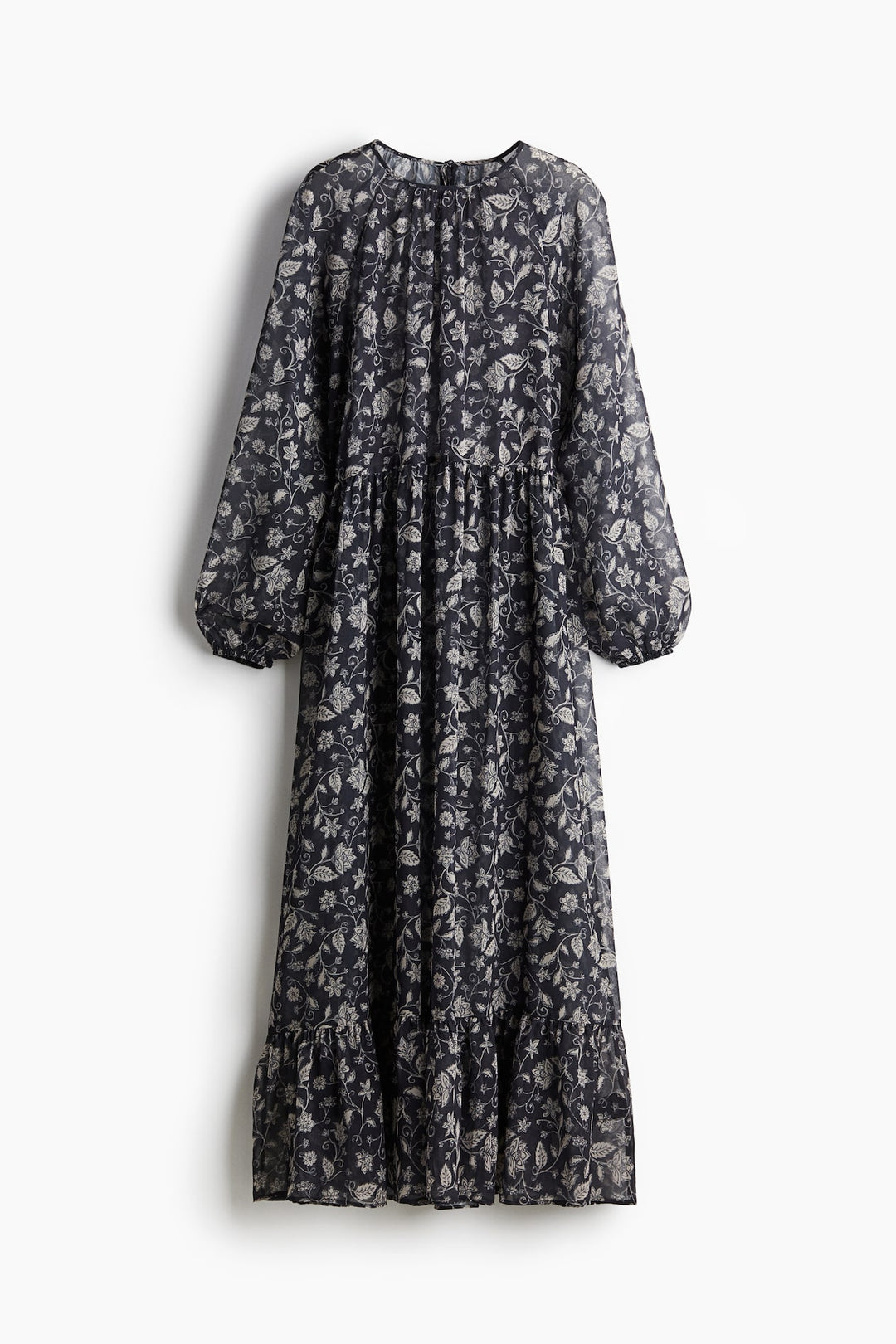 H&M Balloon-Sleeved Chiffon Dress
