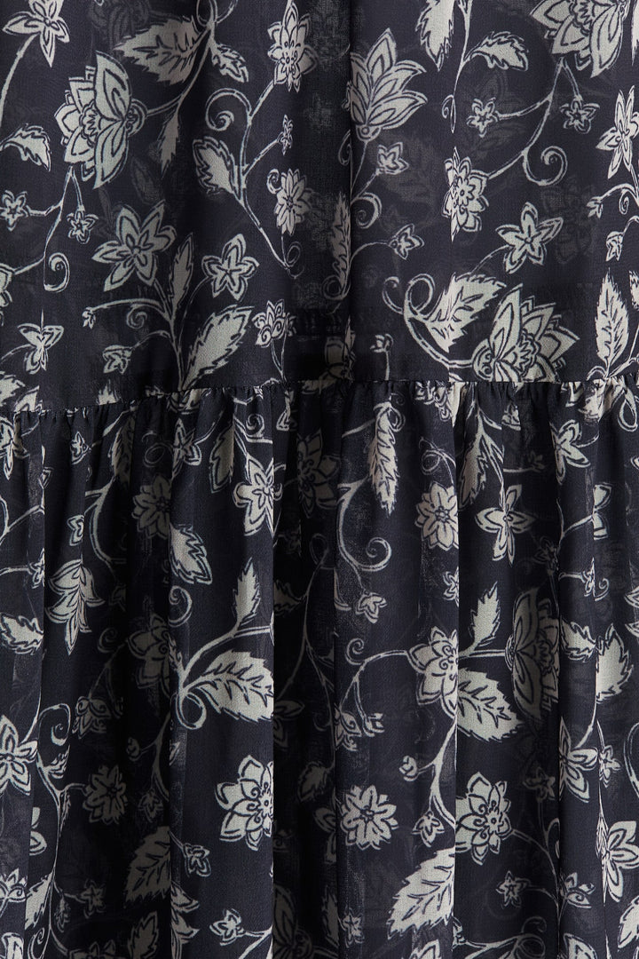 H&M Balloon-Sleeved Chiffon Dress