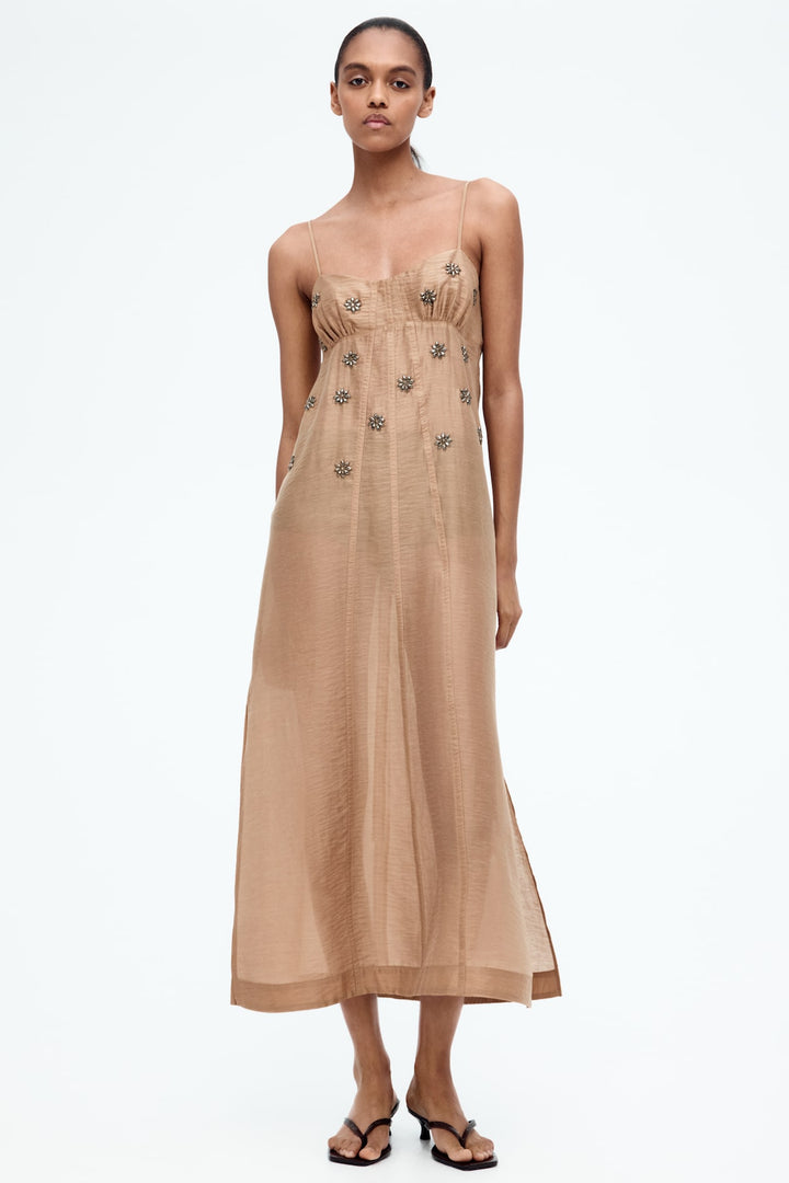 H&M Sheer Embellished Slip Dress