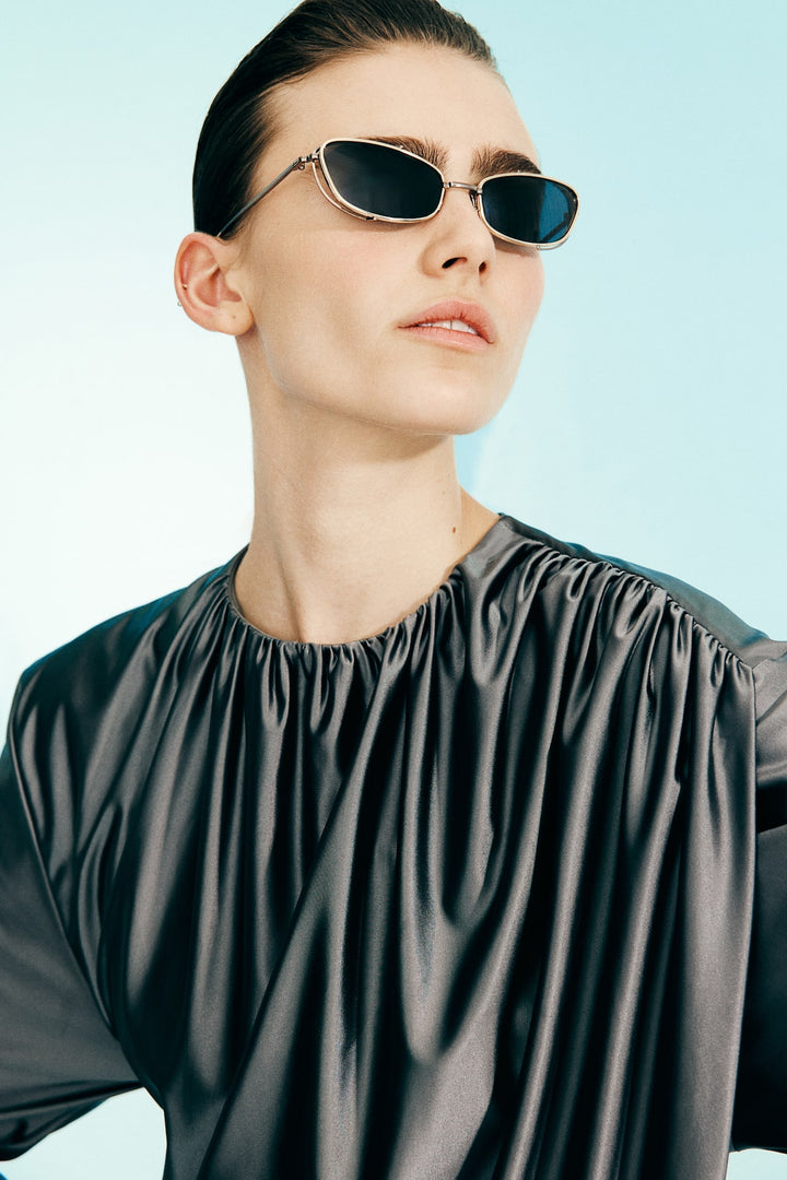 H&M Shiny Draped Dress