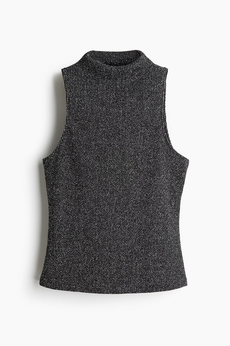 H&M Glittery Mock Turtleneck Sleeveless Top
