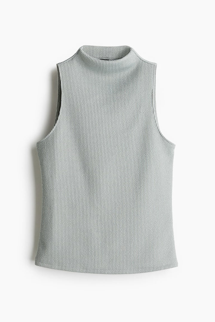 H&M Glittery Mock Turtleneck Sleeveless Top