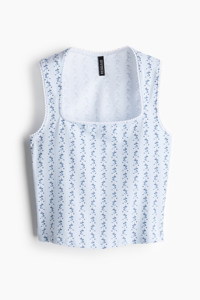 H&M Picot-Trimmed Sleeveless Top