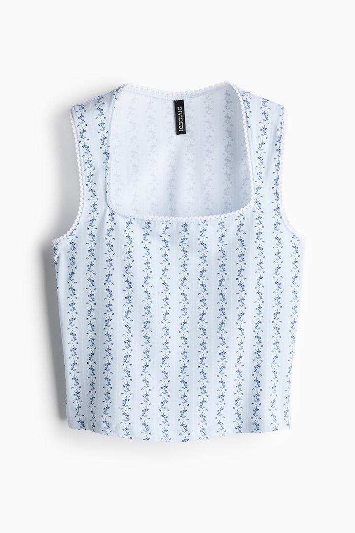 H&M Picot-Trimmed Sleeveless Top