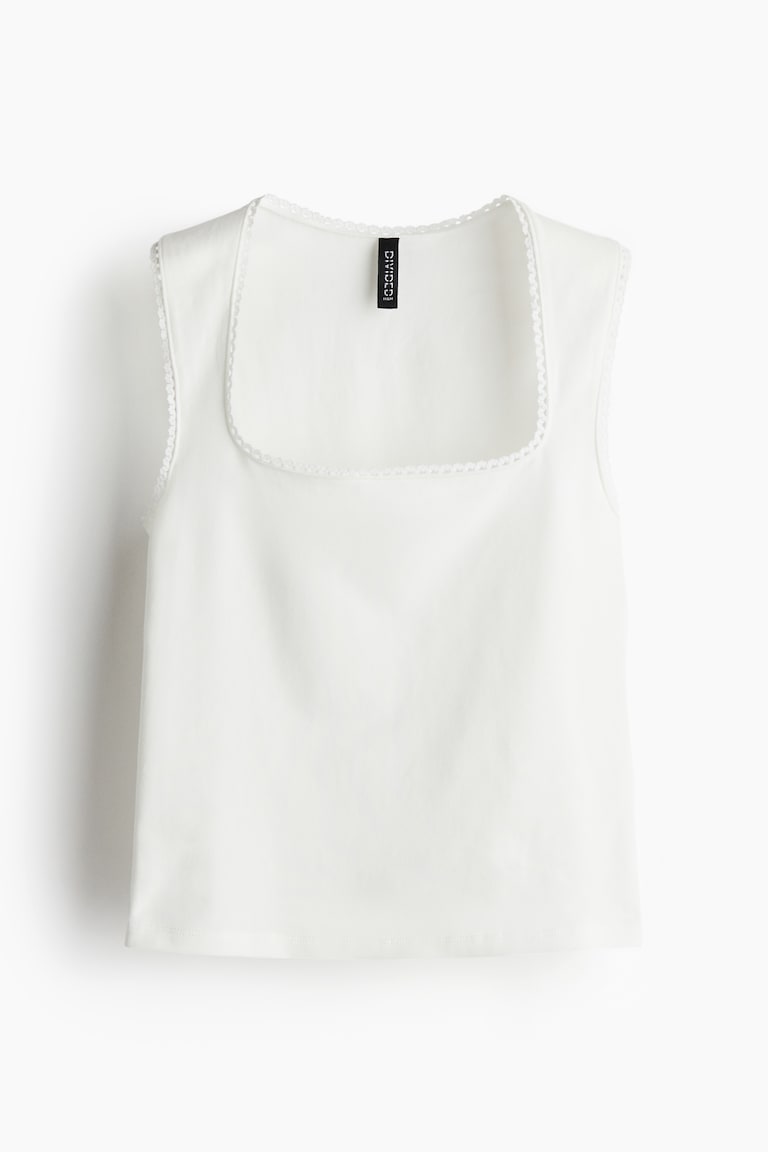 H&M Picot-Trimmed Sleeveless Top