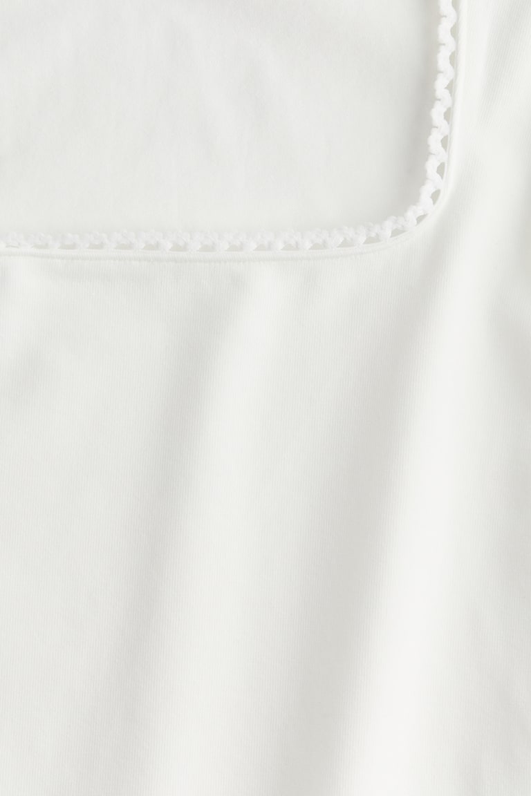 H&M Picot-Trimmed Sleeveless Top