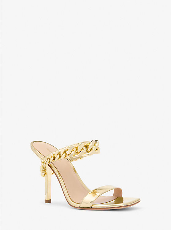 Michael Kors Bianca Embellished Metallic Leather Sandal