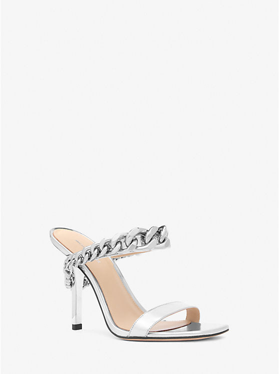 Michael Kors Bianca Embellished Metallic Leather Sandal