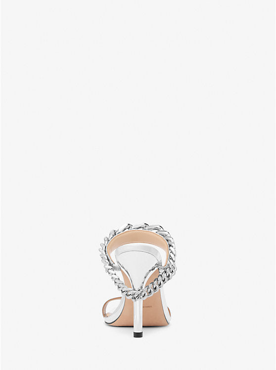 Michael Kors Bianca Embellished Metallic Leather Sandal