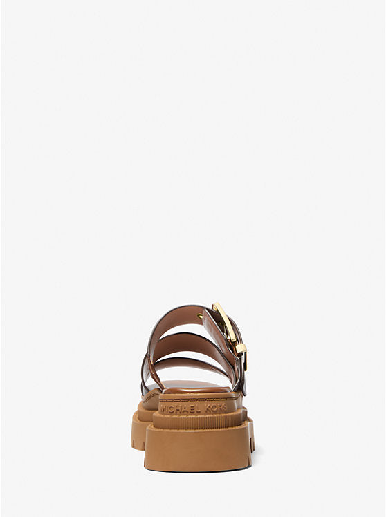 Michael Kors Colby Burnished Leather Platform Sandal
