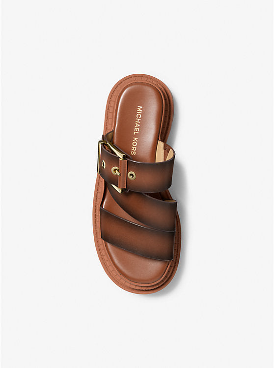 Michael Kors Colby Burnished Leather Platform Sandal