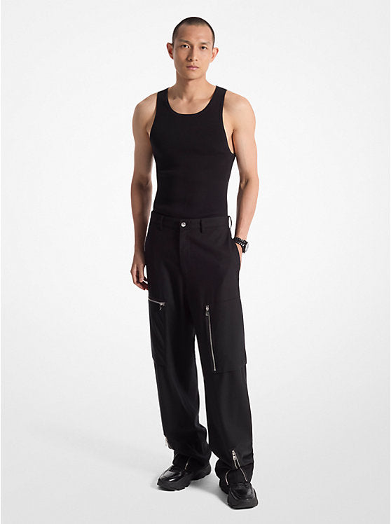 Michael Kors Stretch Wool Zip Cargo Pants