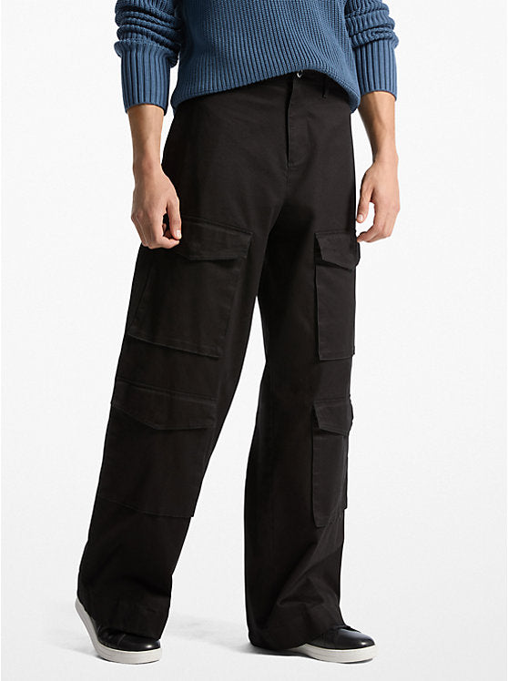 Michael Kors Stretch Cotton Wide-Leg Cargo Pants