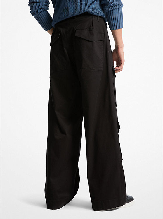 Michael Kors Stretch Cotton Wide-Leg Cargo Pants