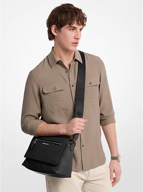 Michael Kors Hudson Small Pebbled Leather Messenger Bag