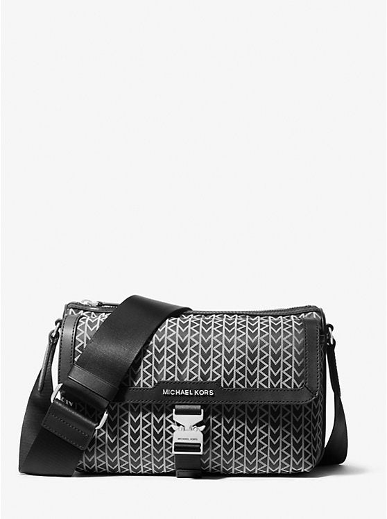 Michael Kors Eli MK2000 Logo Jacquard Messenger Bag