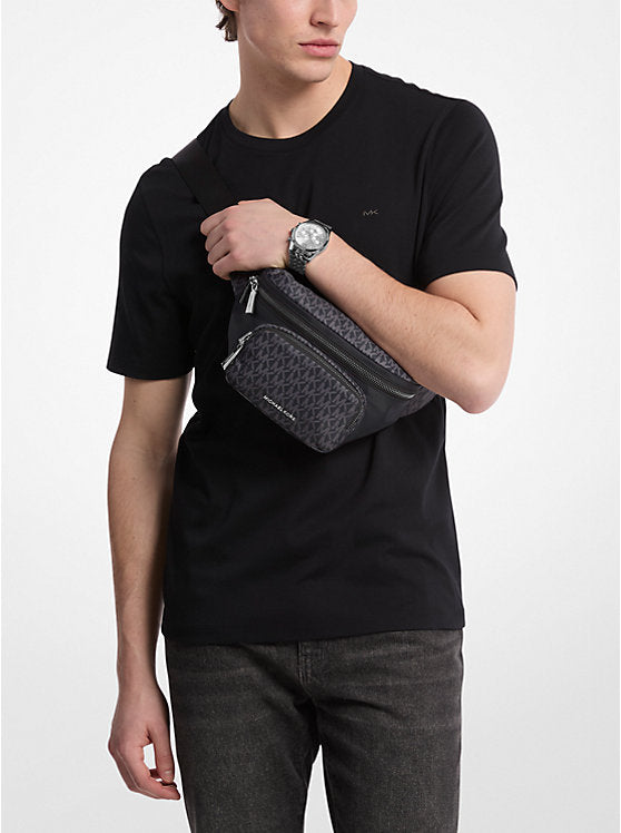 Michael Kors Tanner Signature Logo Print Nylon Utility Sling Pack