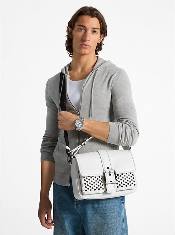 Michael Kors Colby Medium Grommeted Leather Messenger Bag