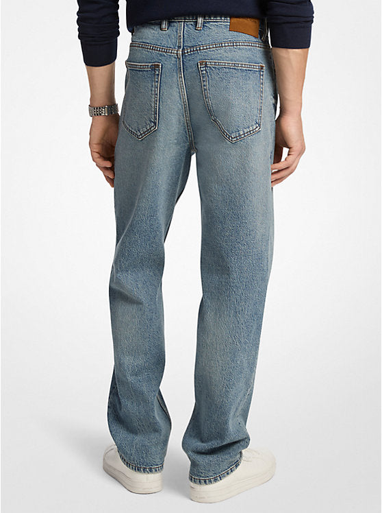 Michael Kors Finn Straight-Leg Stretch Denim Jeans