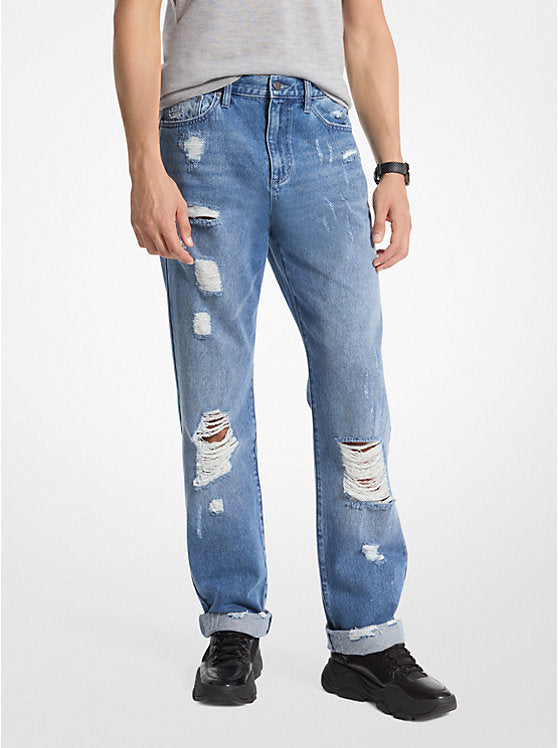 Michael Kors Finn Distressed Denim Jeans