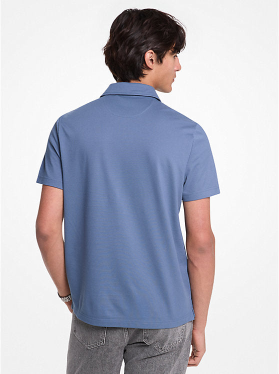Michael Kors Cotton Blend Piqué Zip-Up Polo Shirt