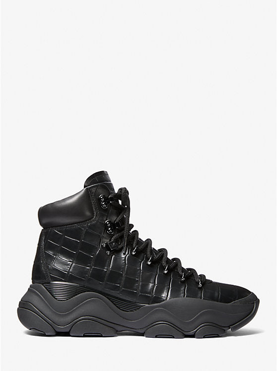 Michael Kors Atlas Crocodile Embossed Leather Boot