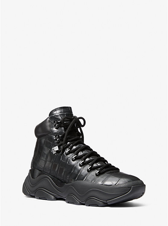 Michael Kors Atlas Crocodile Embossed Leather Boot