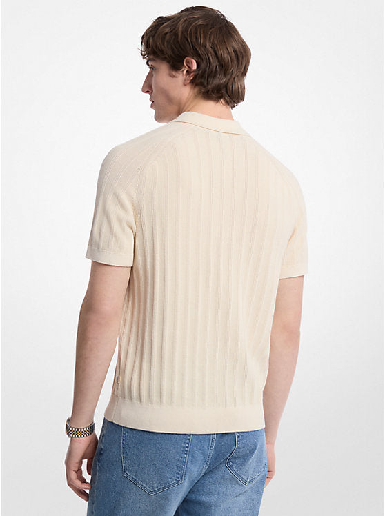 Michael Kors Cotton Knit Zip Polo Shirt