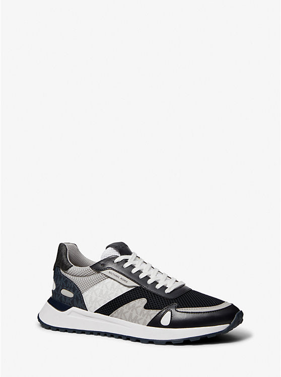 Michael Kors Miles Color-Block Logo and Mesh Trainer