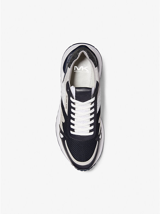 Michael Kors Miles Color-Block Logo and Mesh Trainer
