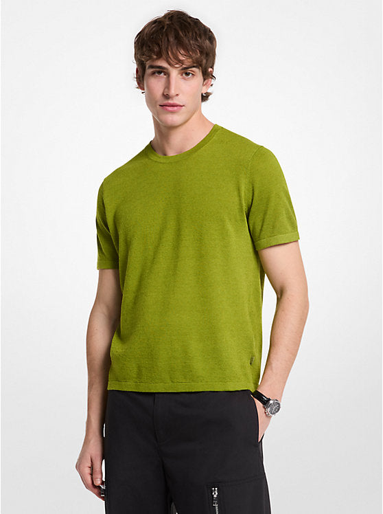 Michael Kors Linen and Cotton Short-Sleeve Sweater
