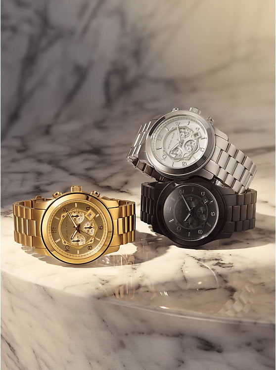 Michael Kors Oversized Runway Black-Tone Watch